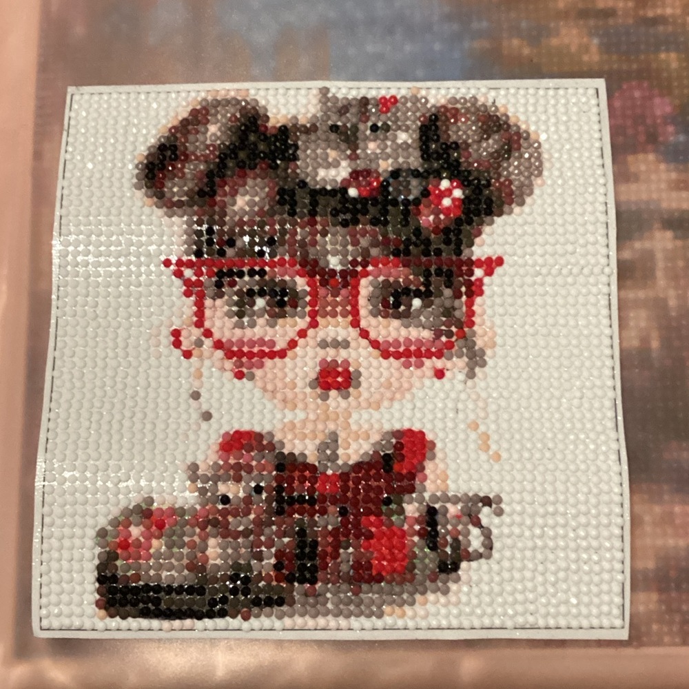 Cute Girl with Glasses Diamond Art